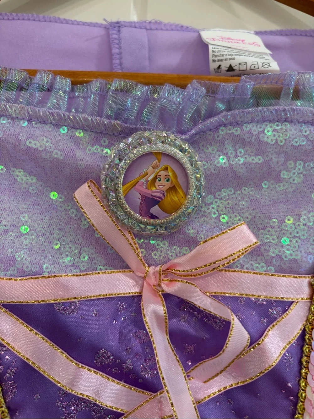 Disney Girls' Purple Sparkle Rapunzel Princess Costume Dress